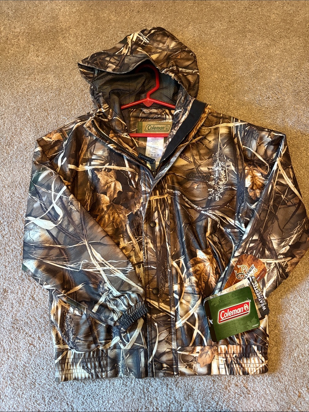 Coleman Realtree Camo Youth Hooded Jacket - Brown/Green Camo Print